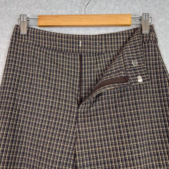 Reformation Brown Plaid Faye High Waisted Wide Leg Trouser Pant Size 2 - Picture 4 of 13